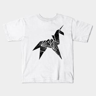 Blade Runner Unicorn Origami (Aged Black) Kids T-Shirt